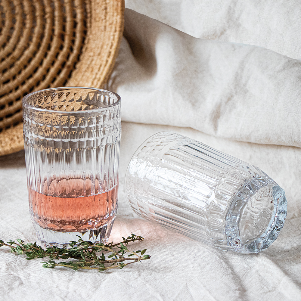La  Rochère  - Longdrink Glas Cotes 360ml - 6er Set Gläser - Vintage Trinkgläser - Moderne und hochwertige französische Gläser
